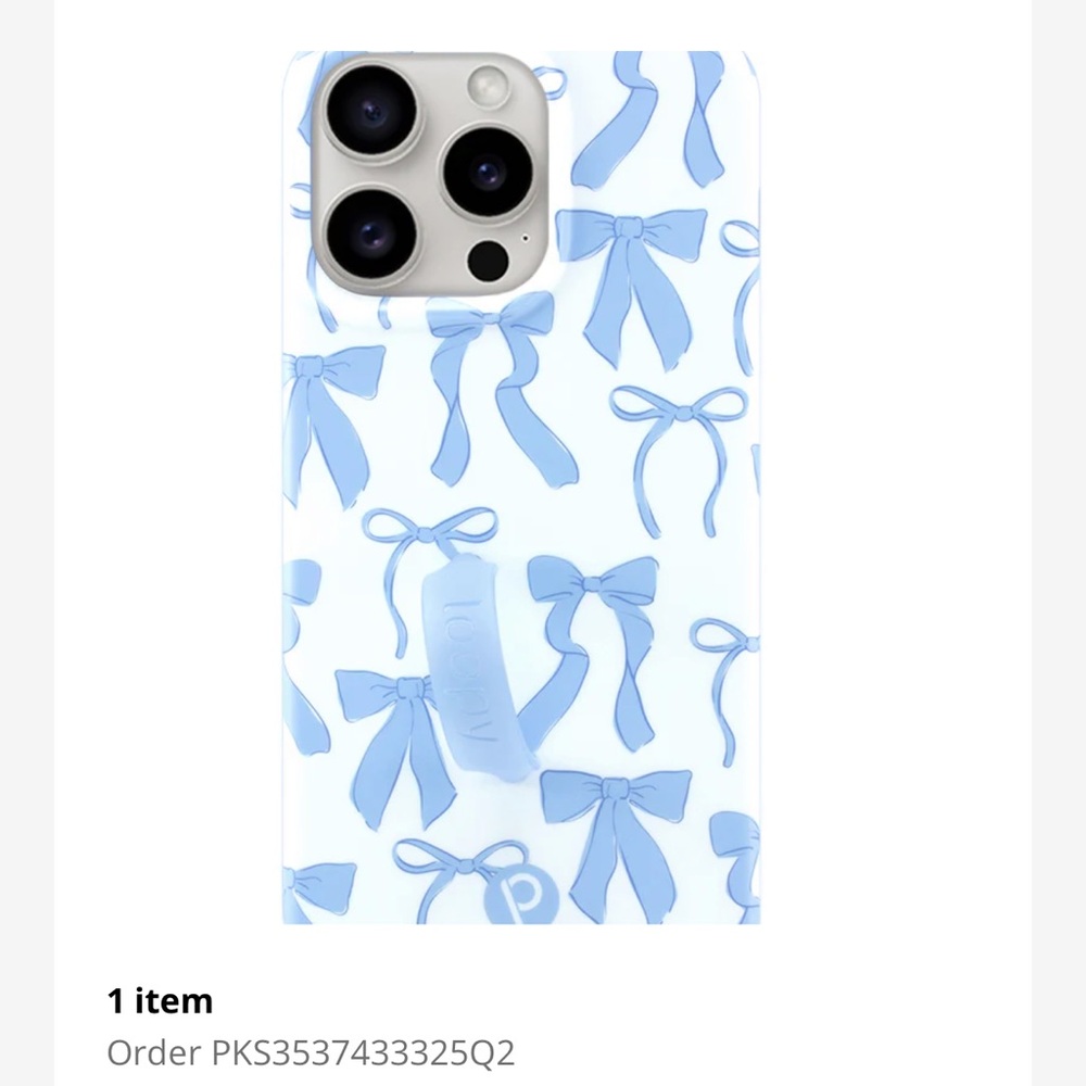 Loopy Case Blue Bow iPhone Case
